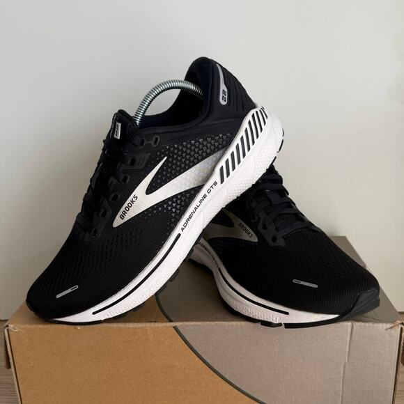 Brooks Adrenaline GTS 22 Black/White Women Running Sneakers 1203531B043- SZ 8.5 - Picture 1 of 11